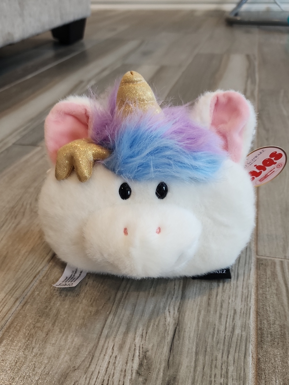 NWT F A O Schwartz Cliqs Collectible Plush Unicorn Hand Bag